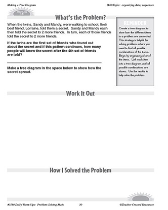 Making a Tree Diagram Daily Math Warm-Ups and Answer Key Grade 5-7