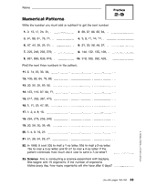 Numerical Patterns