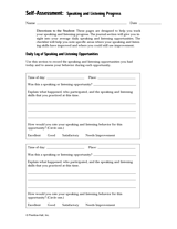 Self-Assessment: Speaking and Listening Progress
