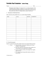 Portfolio Final Evaluation: Teacher Rating