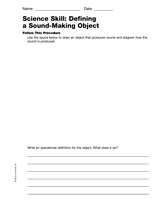 Science Skill: Defining a Sound-Making Object