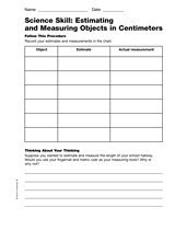 Science Skill: Estimating and Measuring Objects in Centimeters