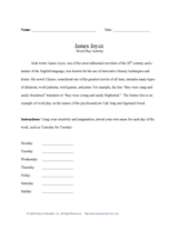James Joyce Wordplay Activity
